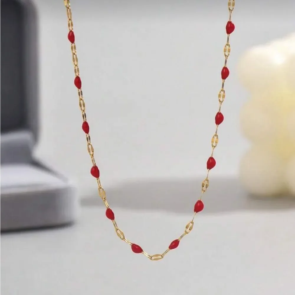 Red Beaded Necklace N1704